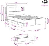 vidaXL Bedframe met opbergruimte en hoofdbord Artisanaal eiken