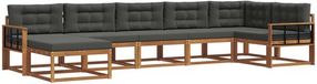 vidaXL - Ensemble de salon d'angle - 7 places - Naturel et anthracite - Bois d'acacia
