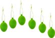 Cepewa Paaseieren hangdecoraties - groen - set van 6x stuks - 4 x 6 cm - kunststof - Pasen versiering