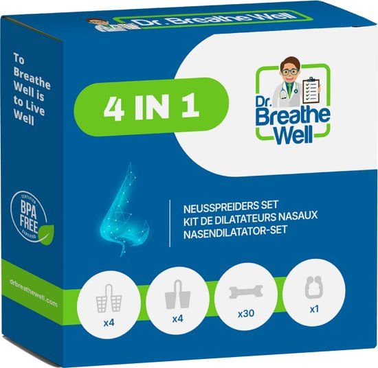 Dr. Breathe Well ™ - Compleet 4 in 1 Anti Snurk Neusspreider Pakket