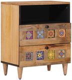 vidaXL Nachtkastje Naturel Massief Mangohout 50 x 33 x 62 cm