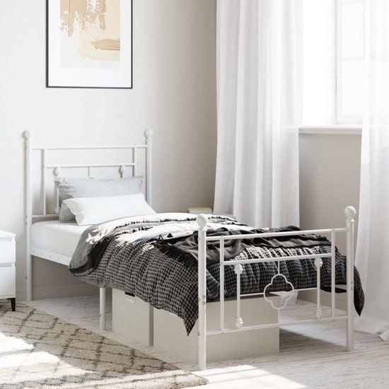 vidaXL Bedframe Metaal Wit 80x200 cm