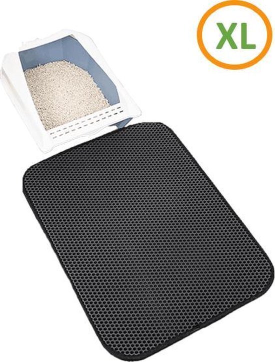 Zootic Schoonloopmat Kattenbakmat Kattenbak Mat Kattenbak Mat Grit Opvanger - Kattenmat 45 x 60 cm - Zwart - Zootic® zwart