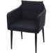 Eetkamerstoel HWC-H93, keukenstoel fauteuil stoel ~ kunstleer zwart