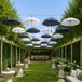 Merkloos / Sans marque Makito Western Europe Paraplu tuin versiering - set 8x stuks - wit/zwart - dia 130 cm