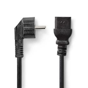 Nedis CEGB10300BK20 - Power Cable - 2m - IEC C19 - Angled/Straight - Black