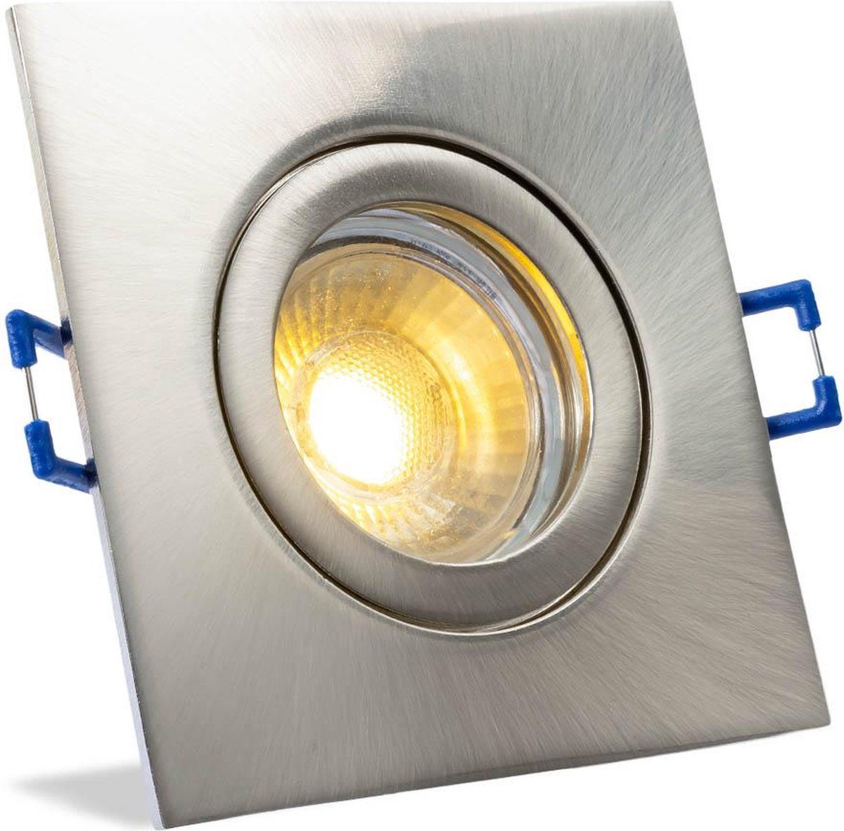 RTM Lighting Ember LED Inbouwspot - Vierkant - Nikkel Mat - 2700K - 3.8W - IP44
