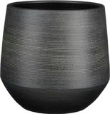 Mica Decorations Pot - terre cuite - noir - motif en relief - D30 x H28 cm
