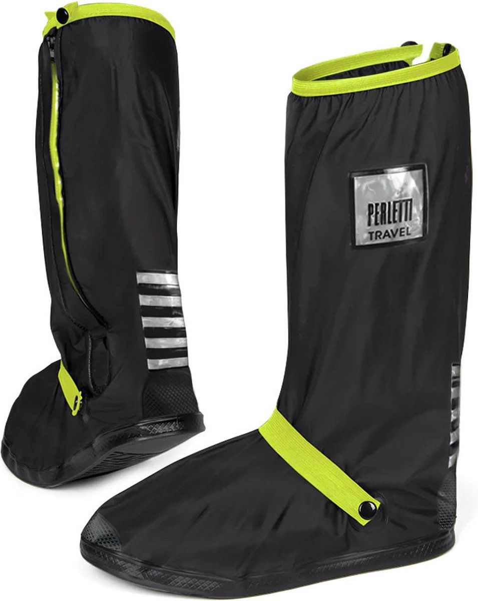 Perletti Overschoenen Reflecterend Zwart/Geel Maat 36-39