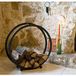 Dandibo Rond bois étagère D-70 Cm bois panier bois support bois cheminée bois étagère