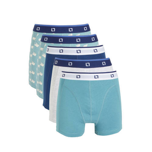 Little Label Little Label boxershort van biologisch katoen - set van 5 blauw/lichtgrijs