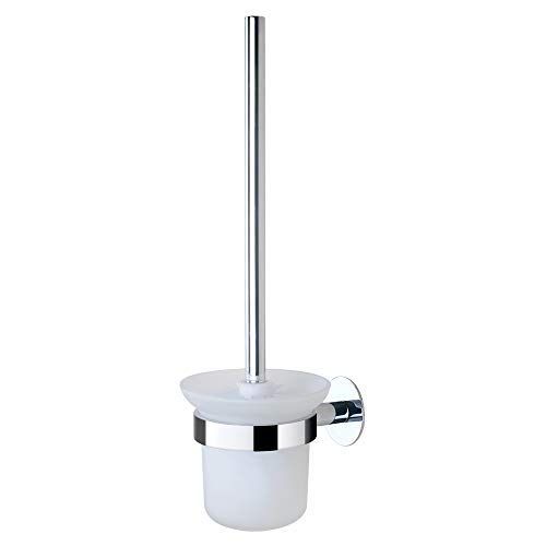 GERUIKE Toiletborstel wc-garnituur badkamer wc-borstelhouder zonder boren zelfklevende houder roestvrij stalen oppervlak roestvrij houder wandmontage geen boren zilver