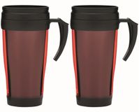 Inspirion Gmbh Thermosbeker Koffie To Go - 2x - rouge/noir - 400 ml