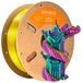 PLA filament tricolore soyeux, 1 kg - filament pour imprimante 3D, 1,75 mm - surface satinée - précision ±0,03 mm - température d'impression 190–220°C - vert, violet, jaune