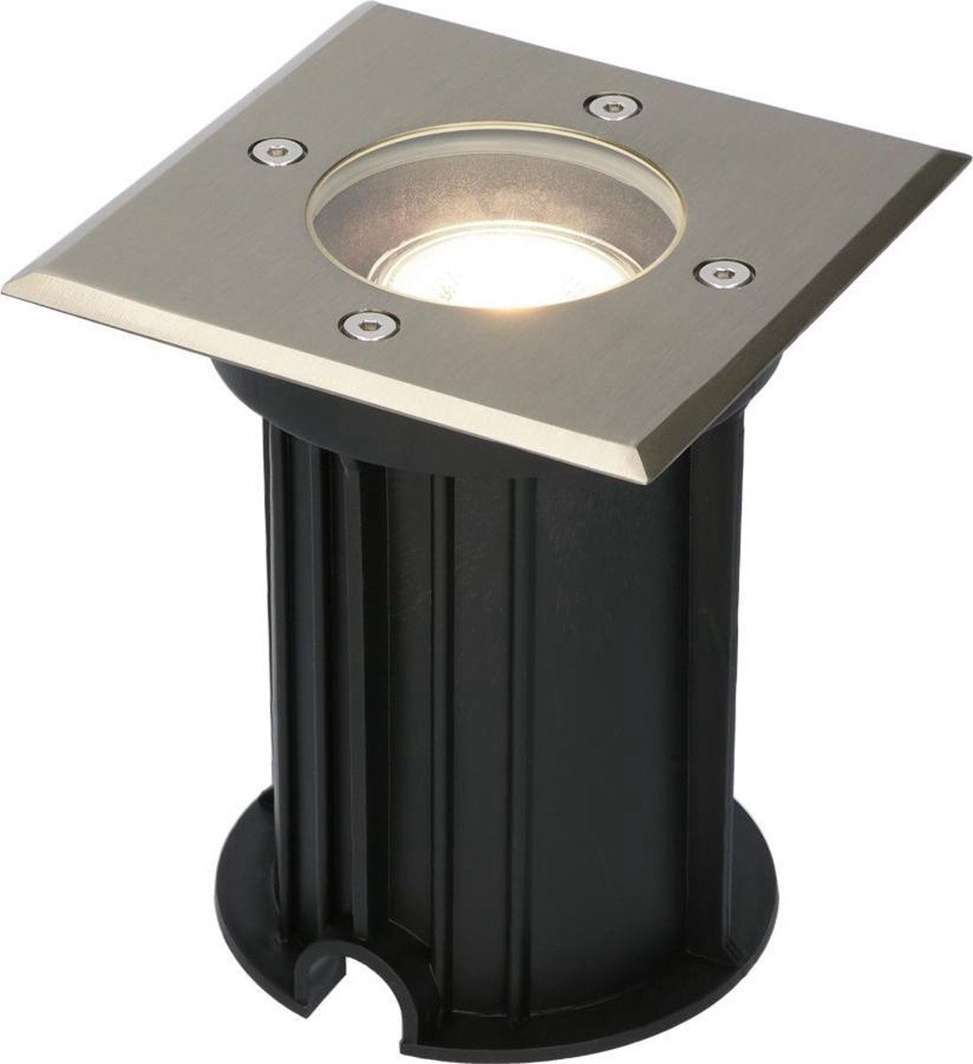 HOFTRONIC Ramsay - LED Grondspots voor buiten - Vierkant - RVS - IP67 waterdicht - Verwisselbare GU10 - 5 Watt - 4000K Neutraal wit - Dimbaar - Tuinspots en inbouwspots buiten voor in de grond -