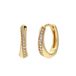 Lucardi Dames Zilveren goldplated oorringen gedraaid met zirkonia voor dames