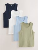 Next - Heren - Set van 4 Trident-hemdjes - Blauw