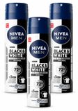 NIVEA MEN 3 x Déodorant spray Invisible pour les vêtements noirs et blancs, 150 ml - Pack avantage