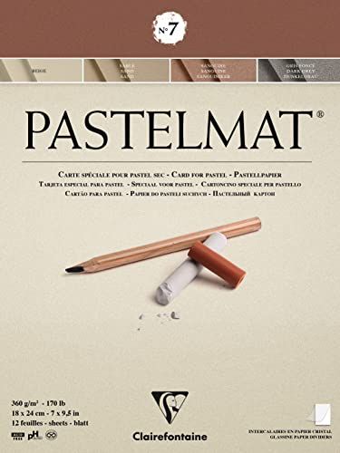 Clairefontaine Pastelmat Bloc - 18x24 cm - 4 Assorted Colors - 12 Sheets
