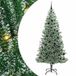 vidaXL Kunstkerstboom Sneeuw Gevlokt met LED Licht Groen en Wit 240 cm