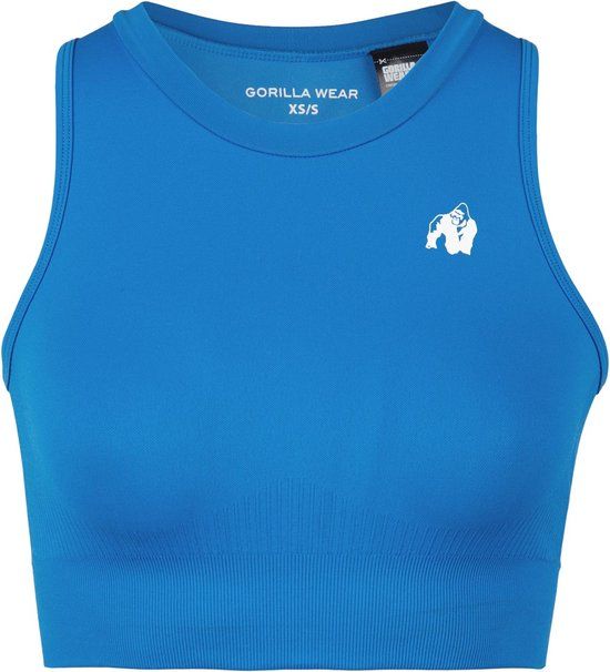 Gorilla Wear Olivia Seamless Crop Top - Blauw - S/M