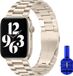 By Qubix - Stalen schakelband - Starlight - Geschikt voor Apple Watch 38mm/40mm/41mm/42mm