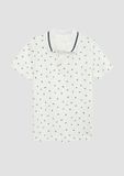 s.Oliver Polo-Shirt met all-over-print, wit, maat 104/110