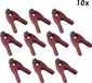 PIHER Lijmklemmen Set - Verstelbare Veerklem - tot 18 kg - Snelspanklem - 3 cm - 10 Stuks