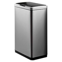 EKO Mirage Sensor Bin - 45 liter - Mat RVS, Zwart - Prullenbak