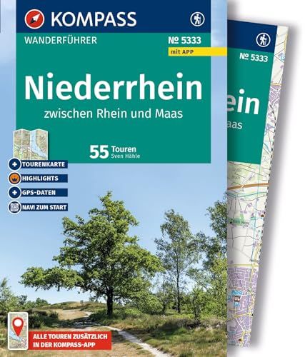 KOMPASS Wanderführer Niederrhein, zwischen Rhein und Maas, 55 Touren mit Extra-Tourenkarte