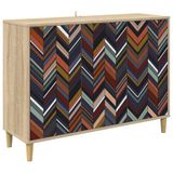 vidaXL Dressoir OMMEN Sonoma 102 x 33 x 75 cm Bewerkt hout