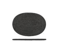 H&H Sottopentola Ovale In Rattan Nero Cm 24X17,5
