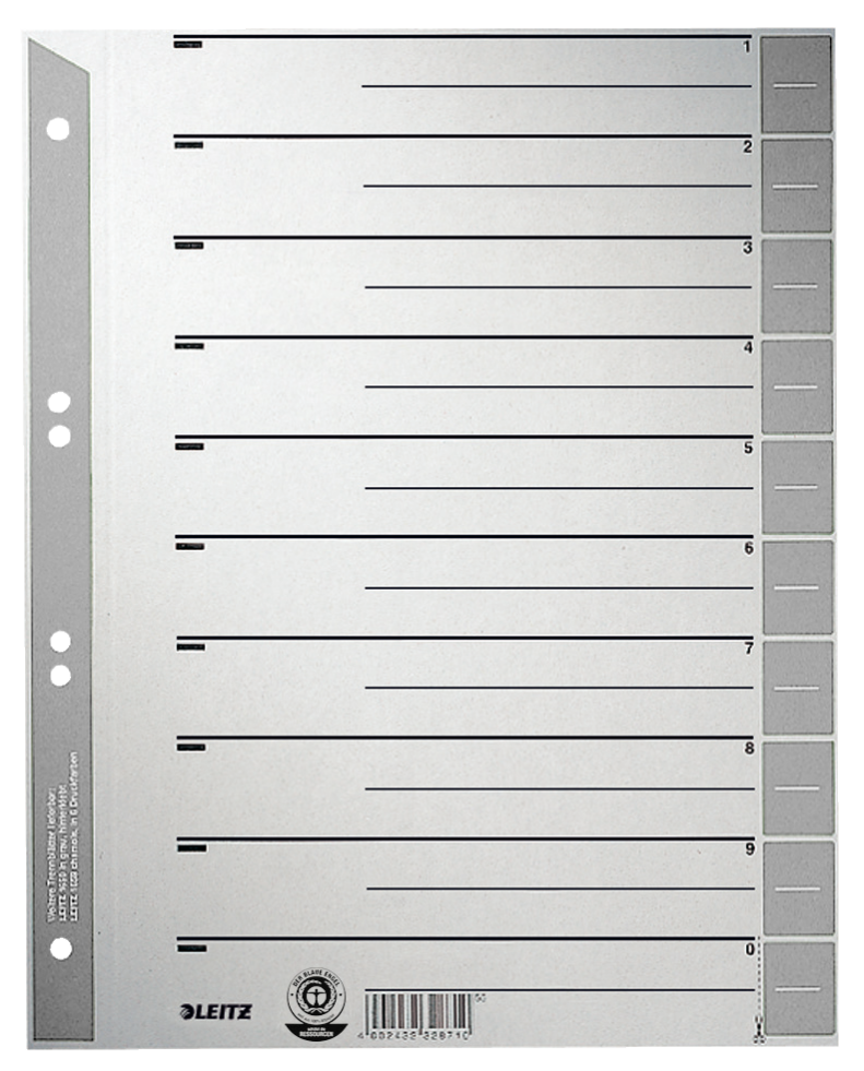 Leitz Kartonnen staffeltabbladen grijs