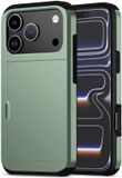 Selected by GSMpunt.nl Hoesje met Kaarthouder Slider Geschikt voor Apple iPhone 17 Pro | Back Cover Pasjeshouder Achterkant | Kaarthouder voor Twee Pasjes | Groen