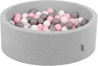 KiddyMoon Ballenbad 90x30cm - 300 ballen ∅ 7cm - Lichtgrijs:Wit/Grijs/Roze