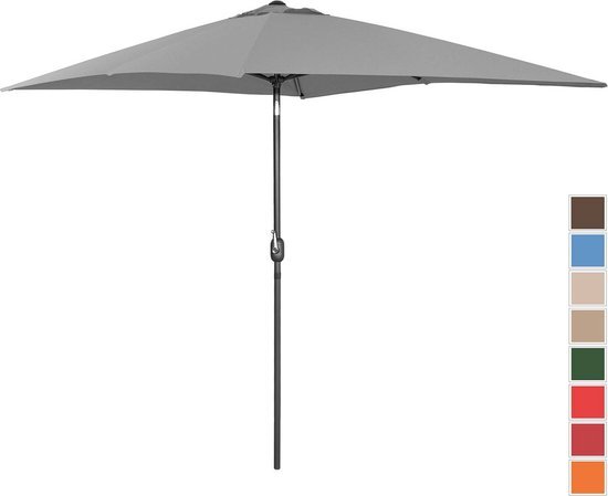 Uniprodo Parasol groot - donkergrijs - rechthoekig - 200 x 300 cm - kantelbaar