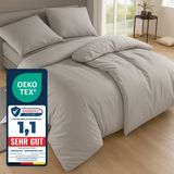 Komfortec Premium Dekbedovertrek 2x135x200 cm + Kussensloop 2x80x80 cm - 100% Microvezel - Grijs