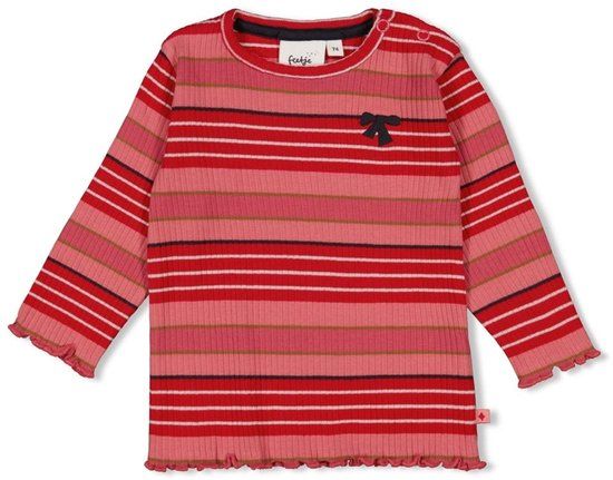 Feetje Queen of Hearts Longsleeve rib met streep l.Roze