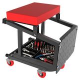 QEENTOE Établi roulant, armoire à outils et porte-outils, rotatif à 360°, capacité de charge 150 kg, établi pour garage et atelier