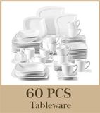StarTech Porseleinen serviesset - ELVIRA-30/60 - 60 delen - Voor 12 personen - Wit