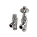 Hudson Reed Paire de robinets de radiateur thermostatique - 16 mm - Nickel ancien rétro