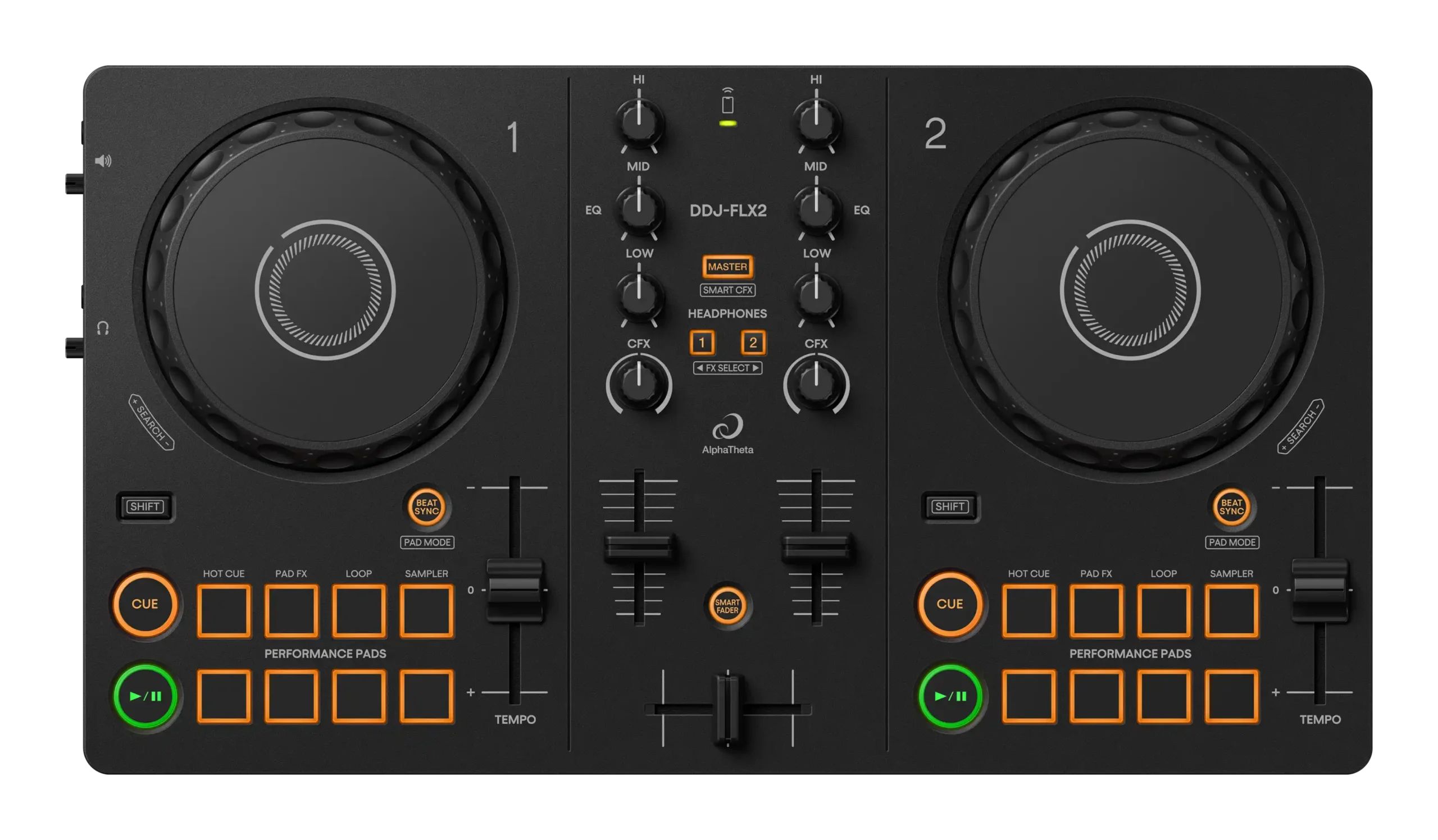 Pioneer Alphatheta Ddj-flx2 Midi-controller Zwart