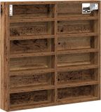vidaXL - Display - Kast - Muurmontage - Oudhout - 60 x 8,5 x 58 cm - Bewerkt hout