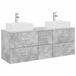 vidaXL Badkamerkastenset 3 st Betongrijs 129 x 41 x 79.5 cm