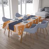 Bonamaison Tafelkleed, Anti-Mold, Sneldrogend, Waterdicht, 100% Polyester Tafellaken, Oranje, gebroken wit, 140 x 200 Cm - Ontworpen en Vervaardigd in Turkije