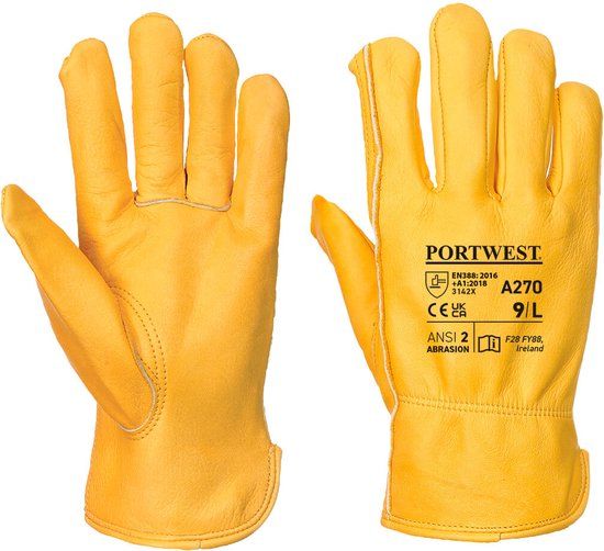 Portwest Klassieke Driver Handschoen - Bruin - L
