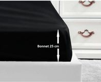 Lovely Home Drap housse réglable Noir 180 x 200 cm