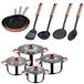 San Ignacio Accuset 8 stuks SIP + Express pot INF Chefs 6L + Chef Copper + 4 Sigma Cooper keukengerei, verchroomd