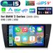 Junsun BMW 2+64GB Carplay voor BMW E90/E91/E92/E93 (2005-2012), 9-inch Android 15 autoradio met GPS, navigatie, Wi-Fi, Bluetooth, DAB+, stuurwielbediening, USB en FM/RDS