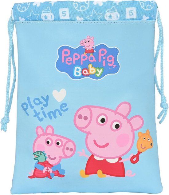 Lunchtrommel Peppa Pig Baby Licht Blauw - Kunststof - Rond - Blauw